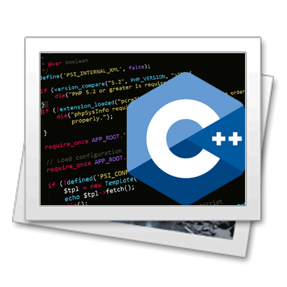 Programming codes and C++ logo