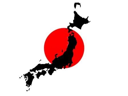 Country of Japan over the flag of Japan