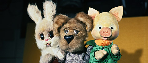 Three animal puppets